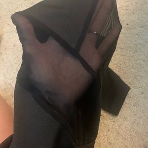 Black leggings with mesh on the legs